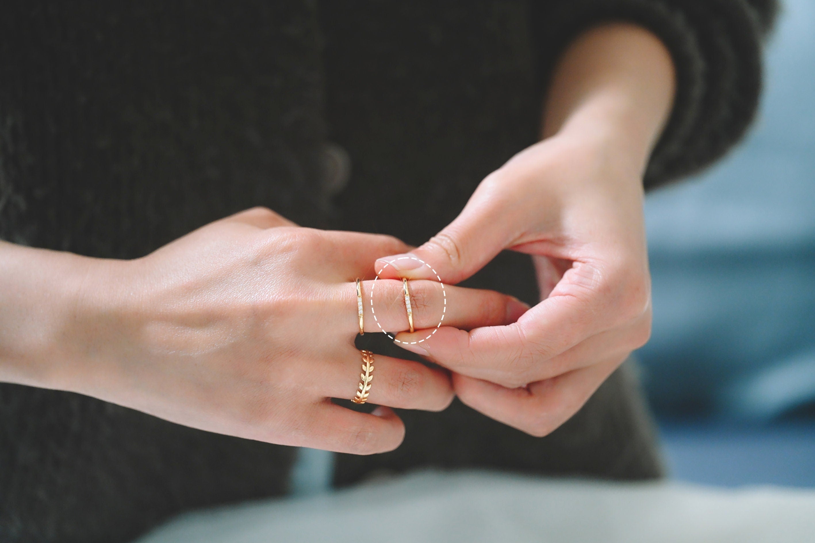 4pcs CZ Pave Minimalist Ring, Dainty Gold/ Silver Ring, Thin Ring, Stackable Ring (#GB-3663)